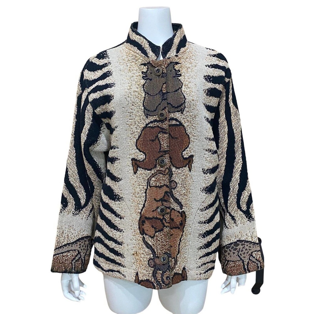 Vintage Safari Tapestry Jacket Coat Blazer